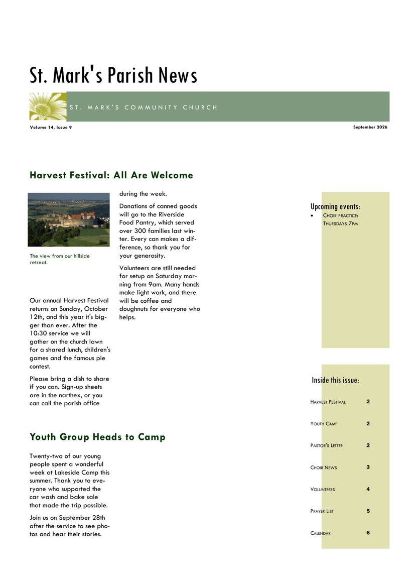 Parish newsletter converted from Publisher to PDF by PubRescue
